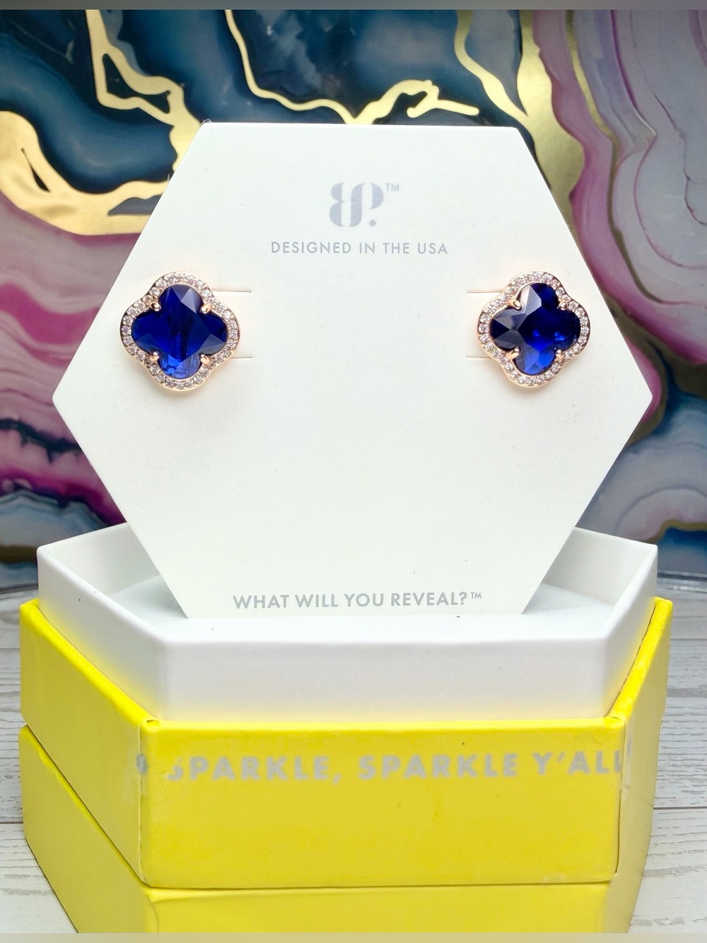 Bomb Party OG Earrings - The Coco Earrings - Burma Blue Spinel on Rose Gold
